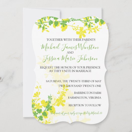 Vins de citron vert Faire-part de mariage (Devant)