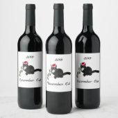 Vins de Noël Chat Étiquettes (Bouteilles)