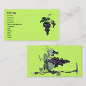 Vins de raisin Carte de visite (Devant / Derrière)
