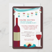 Vins de vacances et fromage fêtes Invitations