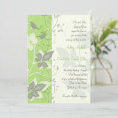 Vins d'ivoire gris vert Oiseaux Faire-part de mari (Debout devant)