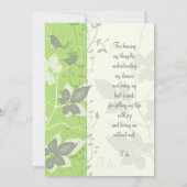 Vins d'ivoire gris vert Oiseaux Faire-part de mari (Dos)