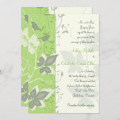 Vins d'ivoire gris vert Oiseaux Faire-part de mari (Devant / Derrière)