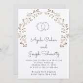 Vins d'or Chuppah Invitations de mariage juif (Devant / Derrière)