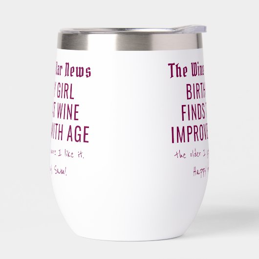 Vins Drôle Nouvelles Vin S'Améliore Avec L'Âge Cus (Gauche)