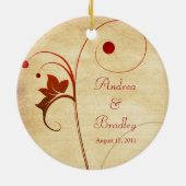 Vins et baies Ornement Mariage ou Anniversaire (Dos)