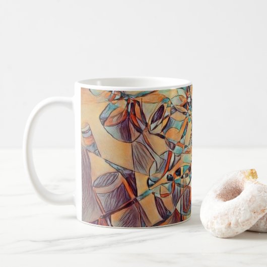 Vins et bouteilles de vin art Café Mug (Avec donut)