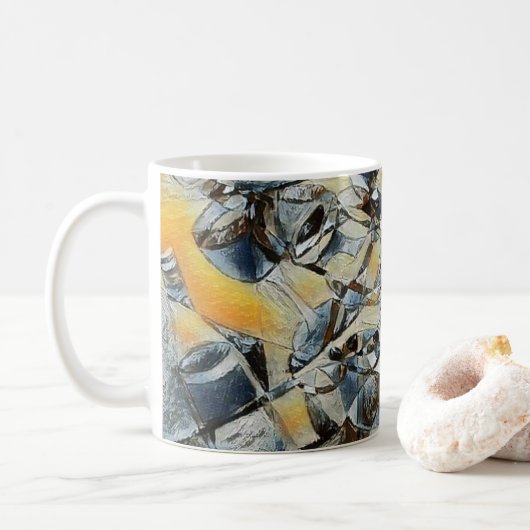 Vins et bouteilles de vin art Café Mug (Avec donut)