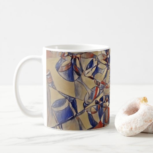 Vins et bouteilles de vin art Café Mug (Avec donut)