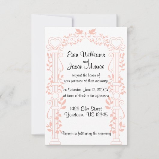 Vins et colonnes Faire-part de mariage (Devant)