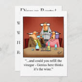 Vins et Dîners amusants Invitations (Devant / Derrière)