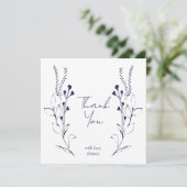 Vins et fleurs bleus Carte de remerciements de Fêt (Debout devant)