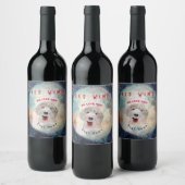 VINS ÉTIQUETTE Cute Labradoodé Chien & Texte (Bouteilles)