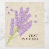 VINS ÉTIQUETTE - lavande, violet, fleur, floral (Étiquettes simples)