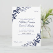 Vins exquis Faire-part de mariage | bleu marine (Debout devant)