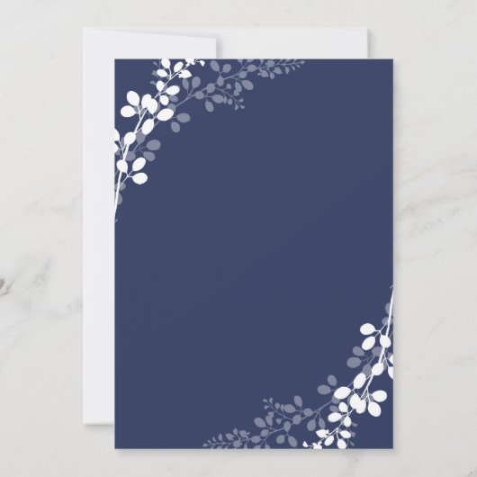 Vins exquis Faire-part de mariage | bleu marine (Dos)