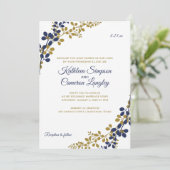 Vins exquis Faire-part de mariage | Marine & Gold (Debout devant)