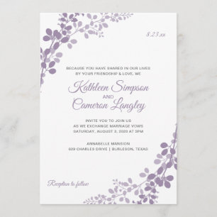 Vins exquis Faire-part de mariage   Violet clair