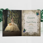 Vins feuillus, papillons Quinceanera Invitation