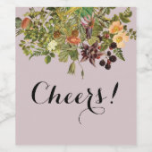 Vins floraux de bois Étiquette avec Blush (Étiquettes simples)