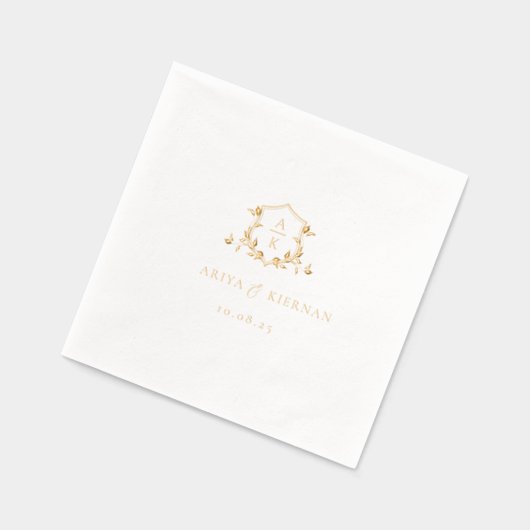 Vins intemporels Monogramme Mariage Crest (Gauche)
