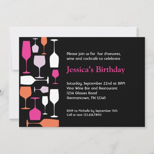 Vins Invitation à la fête d'anniversaire (Devant)