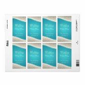 Vins mariage Étiquette Éblouissant Étincelles Turq (Feuille entière)