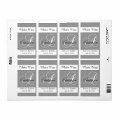 Vins mariage Étiquettes Argent Gris Monogramme A (Feuille entière)