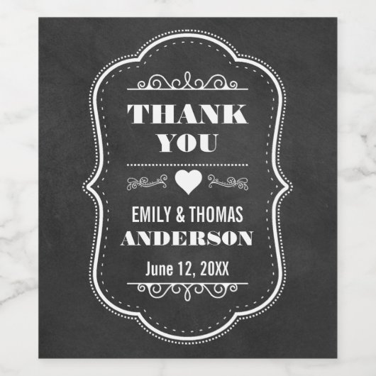 Vins mariage Merci et vin mousseux Étiquettes CB (Étiquettes simples)