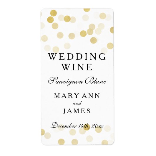 Vins mariages Étiquette Faux Gold Foil Parties sci (Devant)