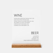Vins minimalistes modernes Boissons Menu Mariage (Recto)