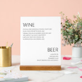 Vins minimalistes modernes Boissons Menu Mariage (Mariage)