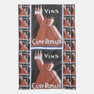 "Vins"  poster en "Camp Romain" Theedoek
