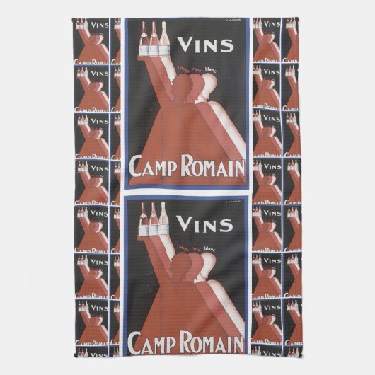 "Vins" poster en "Camp Romain" Theedoek (Verticaal)