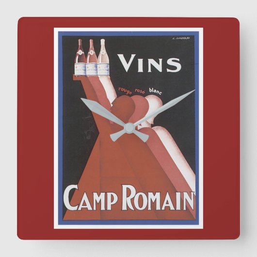 "Vins" poster en "Camp Romain" Vierkante Klok (Voorkant)