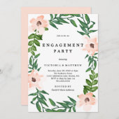 Vins romantiques Invitation de la partie d'engagem (Devant / Derrière)