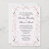 Vins roses et notes musicales Faire-part de mariag (Devant)