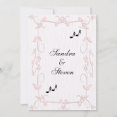 Vins roses et notes musicales Faire-part de mariag (Dos)