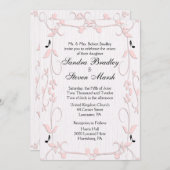 Vins roses et notes musicales Faire-part de mariag (Devant / Derrière)