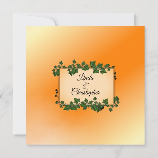 Vins sur la Faire-part de mariage orange (Dos)