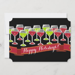 Vins verts rouges Vins de Noël Carte de vacances
