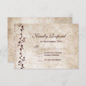 Vins vintages Élégant Mariage rustique Cartes RSVP (Devant / Derrière)