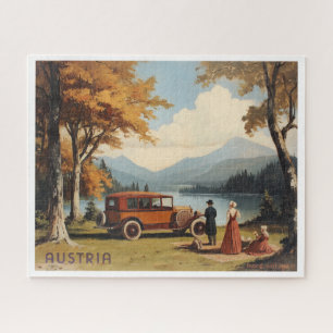 VINT stijl ILLUSTRATIE 'EEN PICKNICK IN OOSTENRIJK Legpuzzel