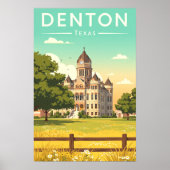 Vintae Denton Texas Poster (Voorkant)