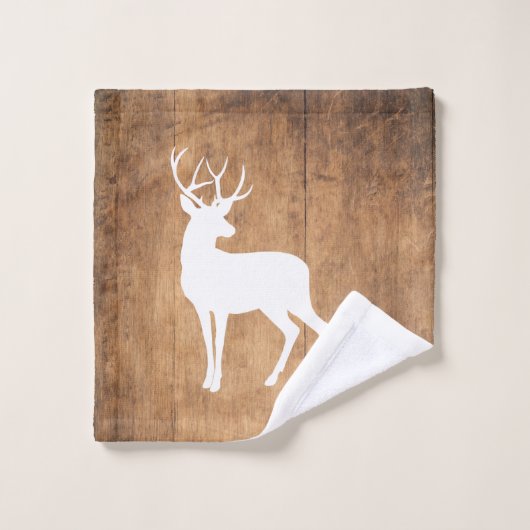 Vintaga Beauty Wood & Deer Bad Handdoek (Wasdoekje)