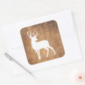 Vintaga Beauty Wood & Deer Vierkante Sticker (Envelop)
