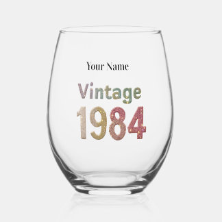 Vintage1984 Verre à vin personnalisé : Souvenirs s
