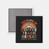 Vintage 100 dagen school voor leerling-koffie-lief magneet (Voorkant / Achterkant)