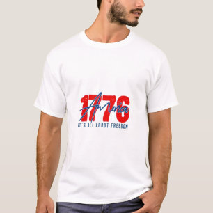 Vintage 1776 Amerikaanse Patriot T-shirt - Afgewer