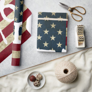 Vintage 1776 Amerikaanse Vlag Patriottisch Cadeaupapier